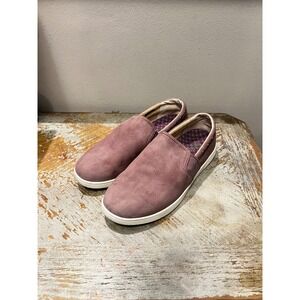 Spenco Womens Mauve Suede Studded Slip On Sneakers Shoes Purple Orthotic 8.5 D